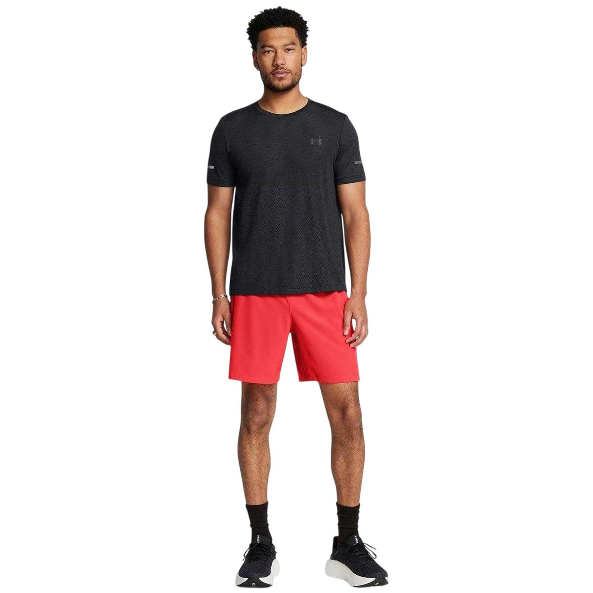 Red - Pack Shot - Under Armour Mens Launch Elite Elasticated Athletic Running Shorts