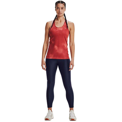 Blue - Side - Under Armour Womens-Ladies HeatGear Leggings