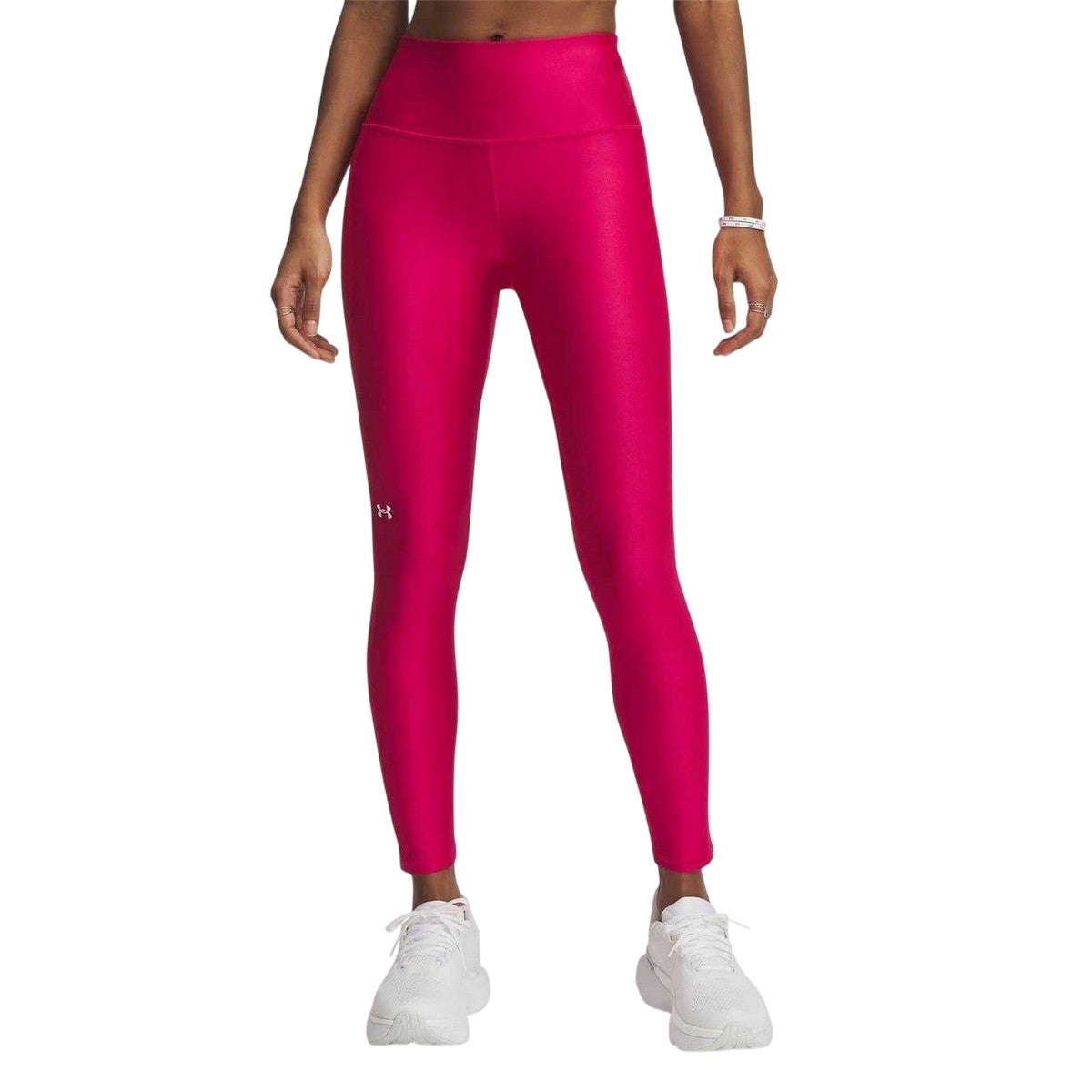 Fuchsia-White - Front - Under Armour Womens-Ladies HeatGear Leggings
