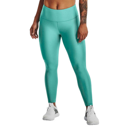 Green - Side - Under Armour Womens-Ladies HeatGear Leggings