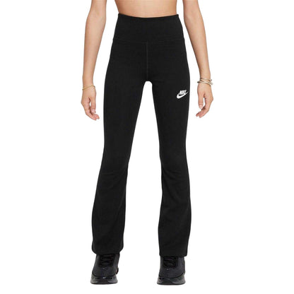 Black-White - Front - Nike Girls Favorites Flared Leggings