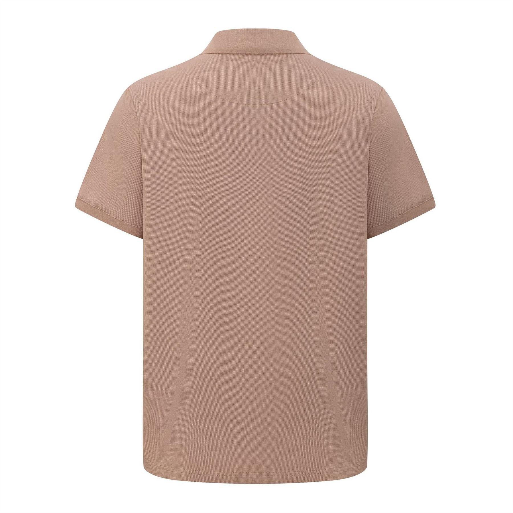 Dark Beige - Back - Pretty Green Mens Cotton Polo Shirt
