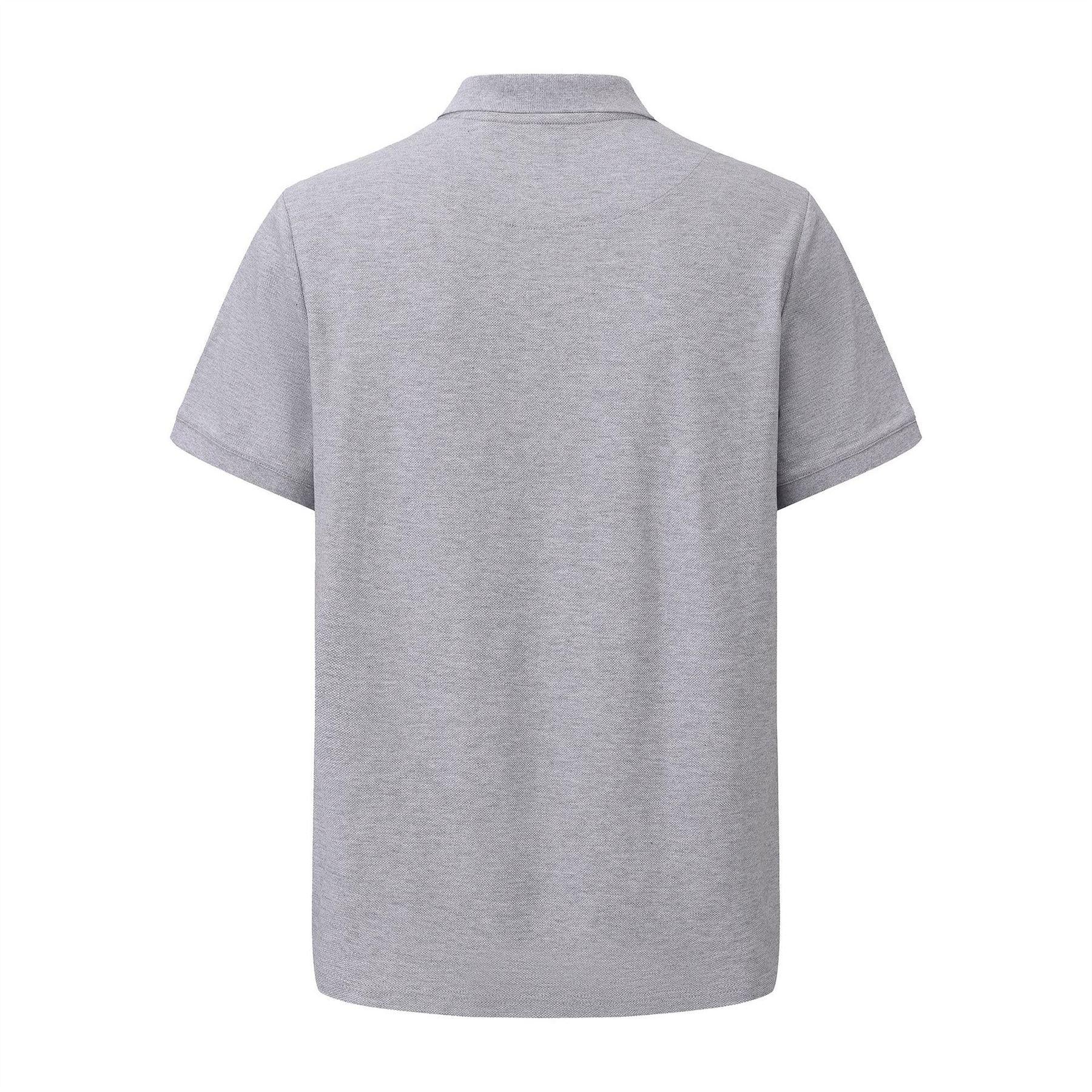 Grey - Side - Pretty Green Mens Cotton Polo Shirt
