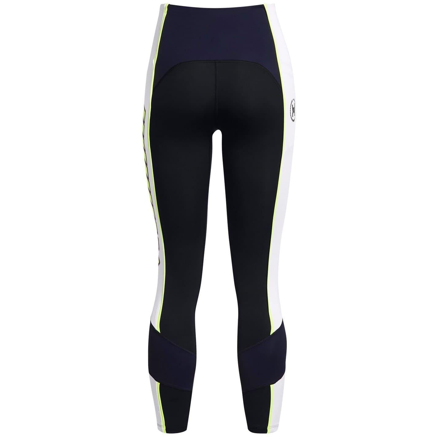 Black - Back - Under Armour Womens-Ladies Run Anywhere Colour Block Leggings