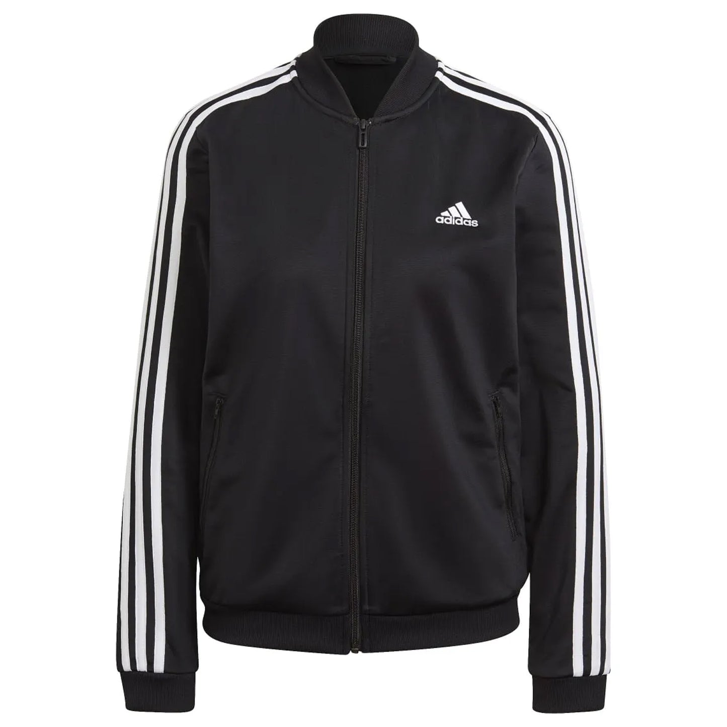 Black - Back - Adidas Womens-Ladies Essentials Striped Tracksuit