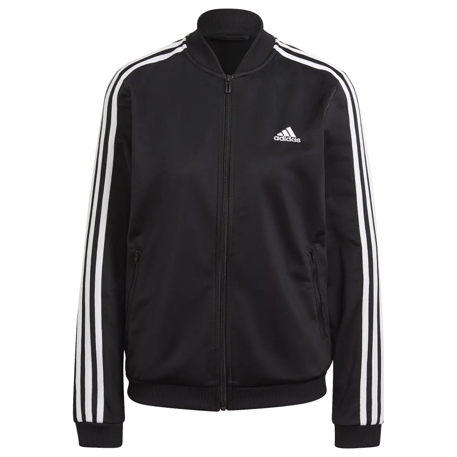 Black - Back - Adidas Womens-Ladies Essentials Striped Tracksuit
