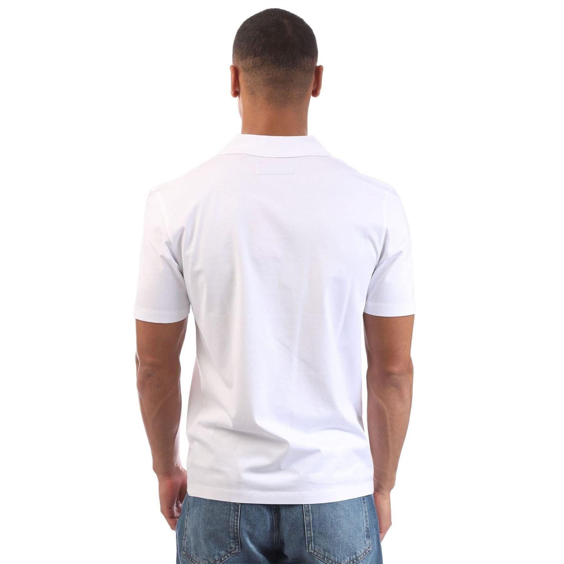 White - Back - Hugo Mens Cotton Short-Sleeved Polo Shirt