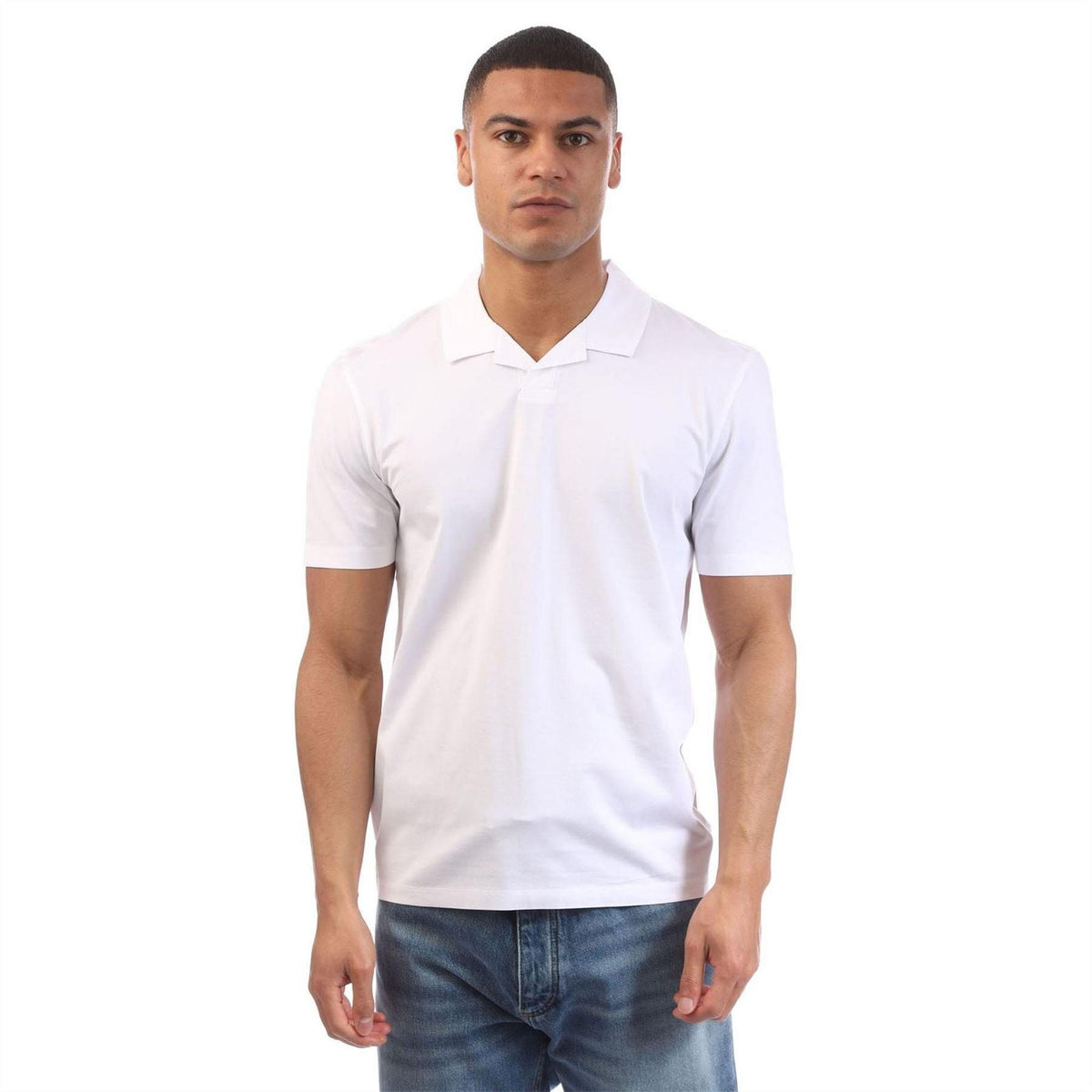 White - Front - Hugo Mens Cotton Short-Sleeved Polo Shirt