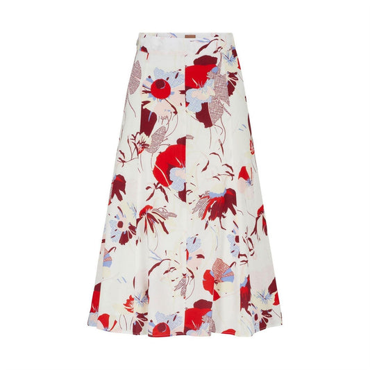 Floral - Front - Boss Womens-Ladies Vallua High Waist Midi Skirt