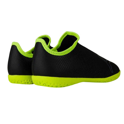 Black-Fluorescent Yellow - Back - Puma Childrens-Kids Finesse Indoor Football Shoes