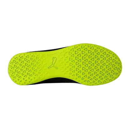 Black-Fluorescent Yellow - Side - Puma Childrens-Kids Finesse Indoor Football Shoes