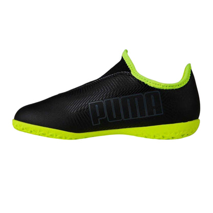 Black-Fluorescent Yellow - Lifestyle - Puma Childrens-Kids Finesse Indoor Football Shoes
