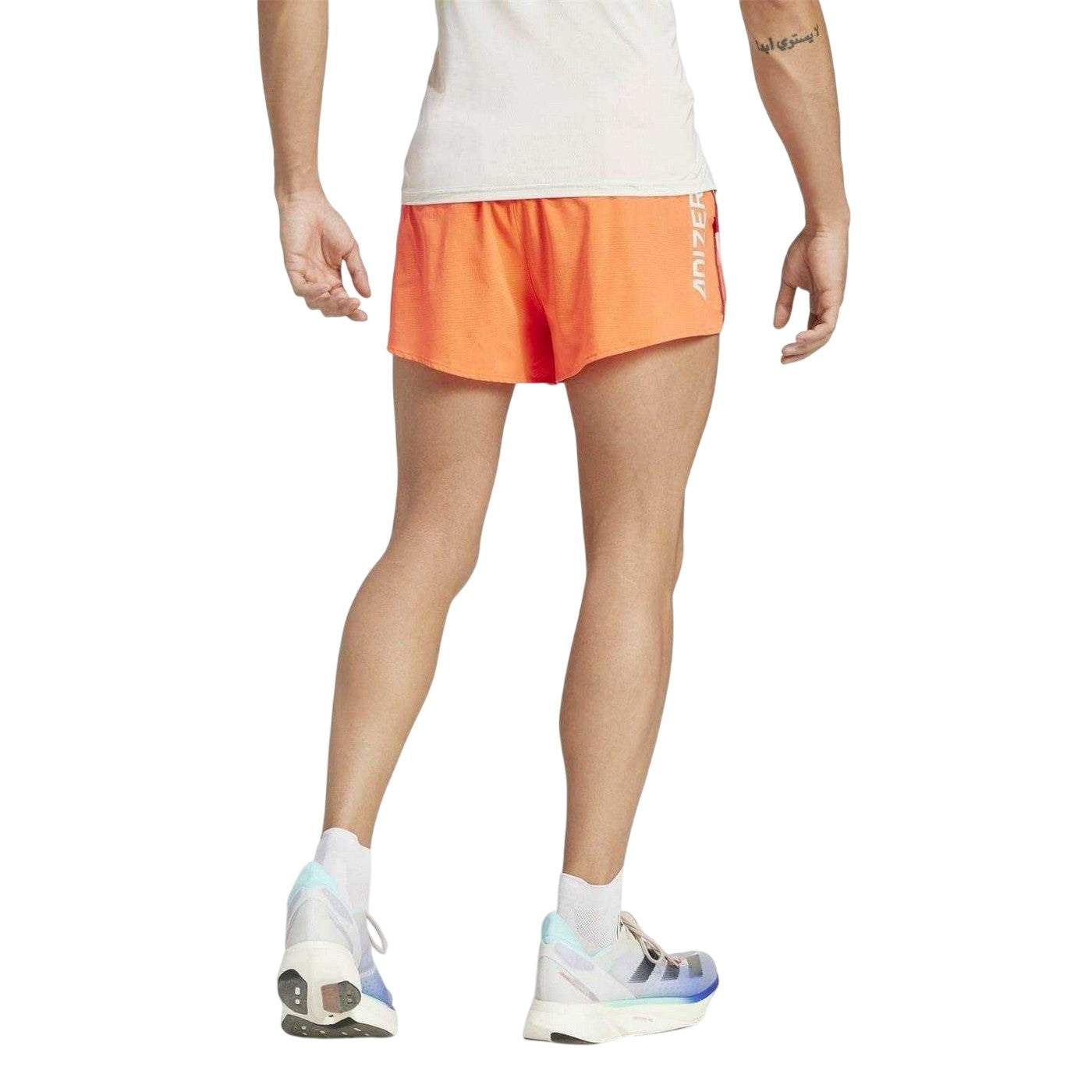 Scarlet-Active Red - Back - Adidas Mens New York City Split Hem Running Shorts