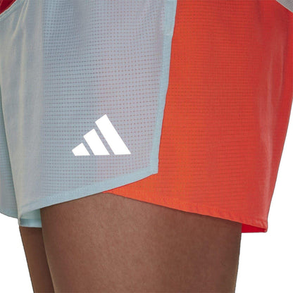 Scarlet-Active Red - Side - Adidas Mens New York City Split Hem Running Shorts