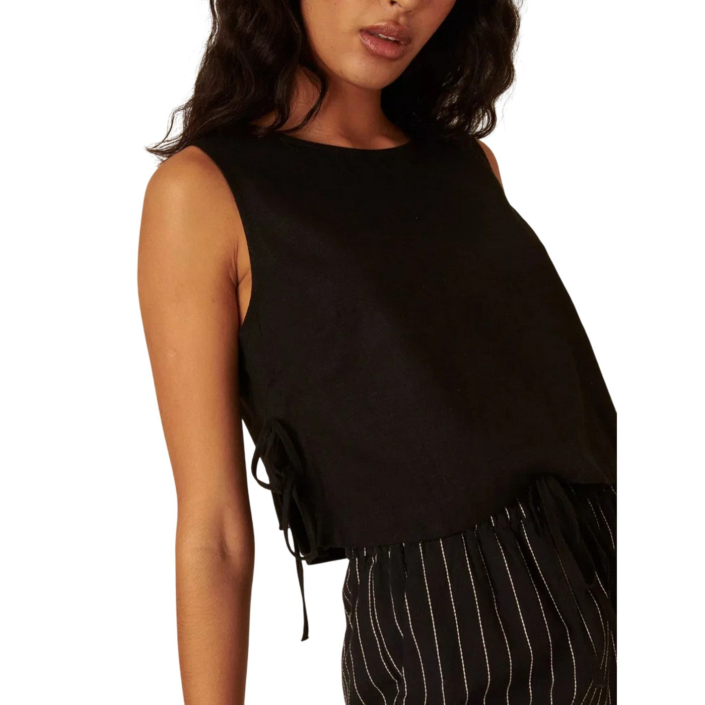 Black - Side - Nobody´s Child Womens-Ladies Sleeveless Crop Top
