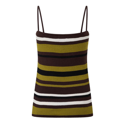 Multicoloured - Back - I Saw It First Womens-Ladies Stripe Knitted Slim Tank Top