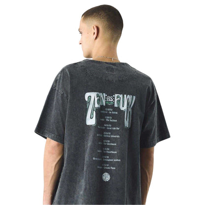 Black - Back - Pretty Green Mens Lettering Regular T-Shirt