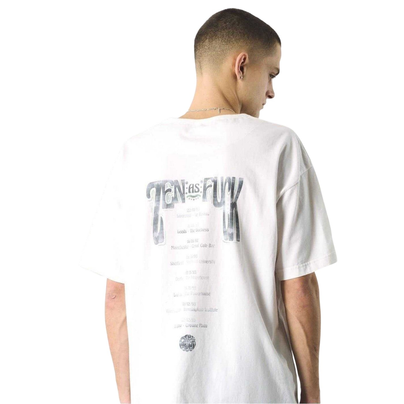 White - Back - Pretty Green Mens Lettering Regular T-Shirt