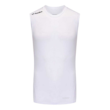 White - Front - Sondico Mens Performance Sleeveless Base Layer Top