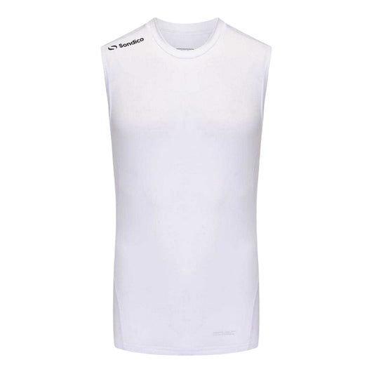 White - Front - Sondico Mens Performance Sleeveless Base Layer Top