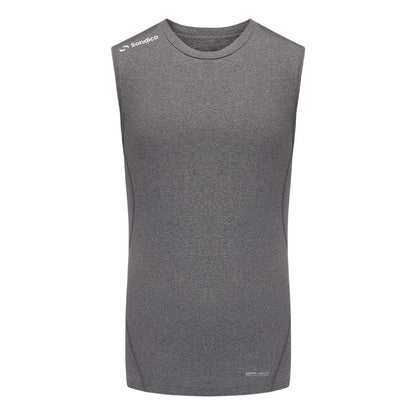 Grey Marl - Front - Sondico Mens Performance Sleeveless Base Layer Top