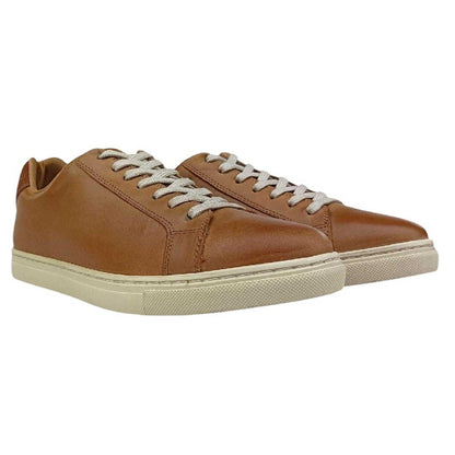Beige - Front - Firetrap Mens Julian Leather Moc Toe Formal Trainers