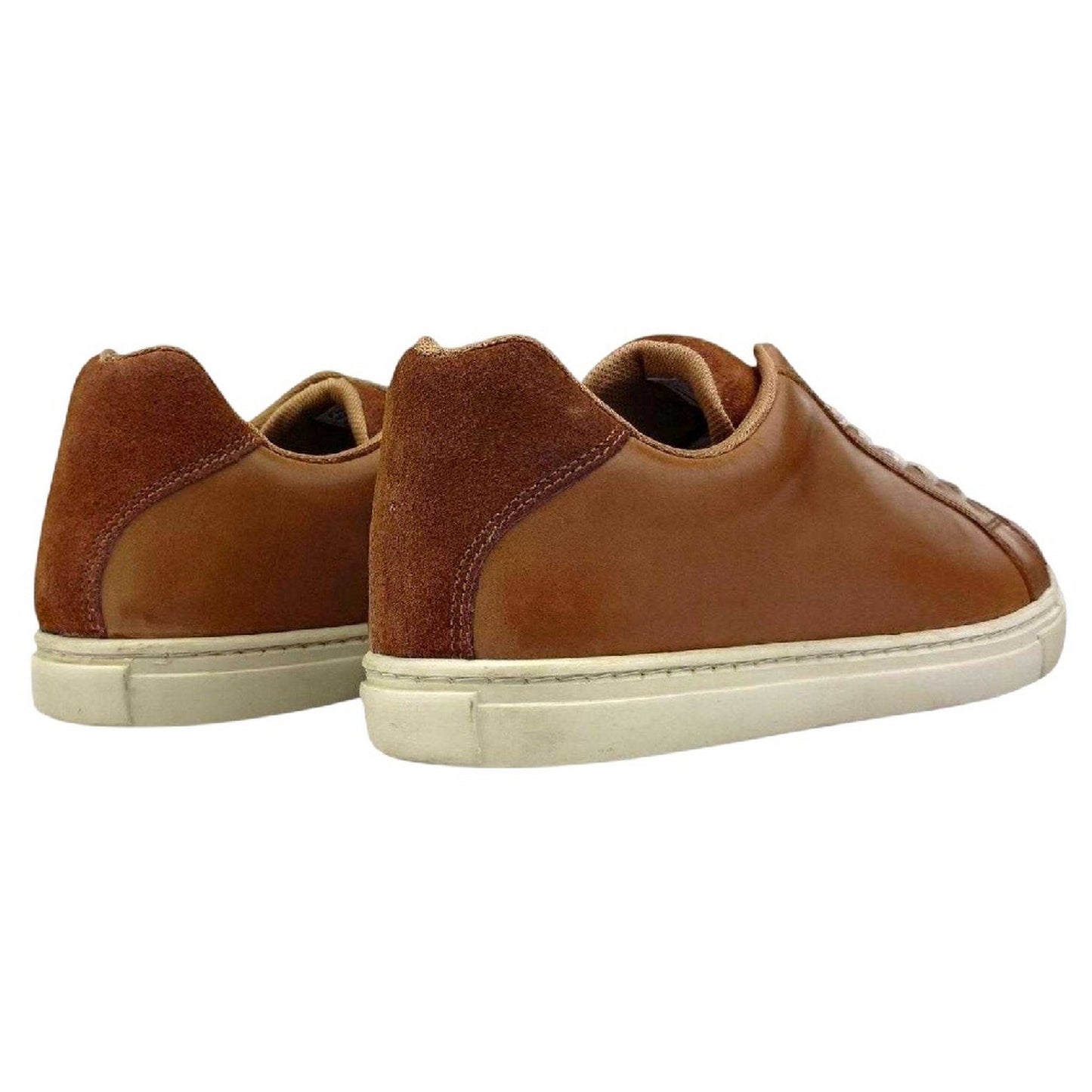 Beige - Back - Firetrap Mens Julian Leather Moc Toe Formal Trainers
