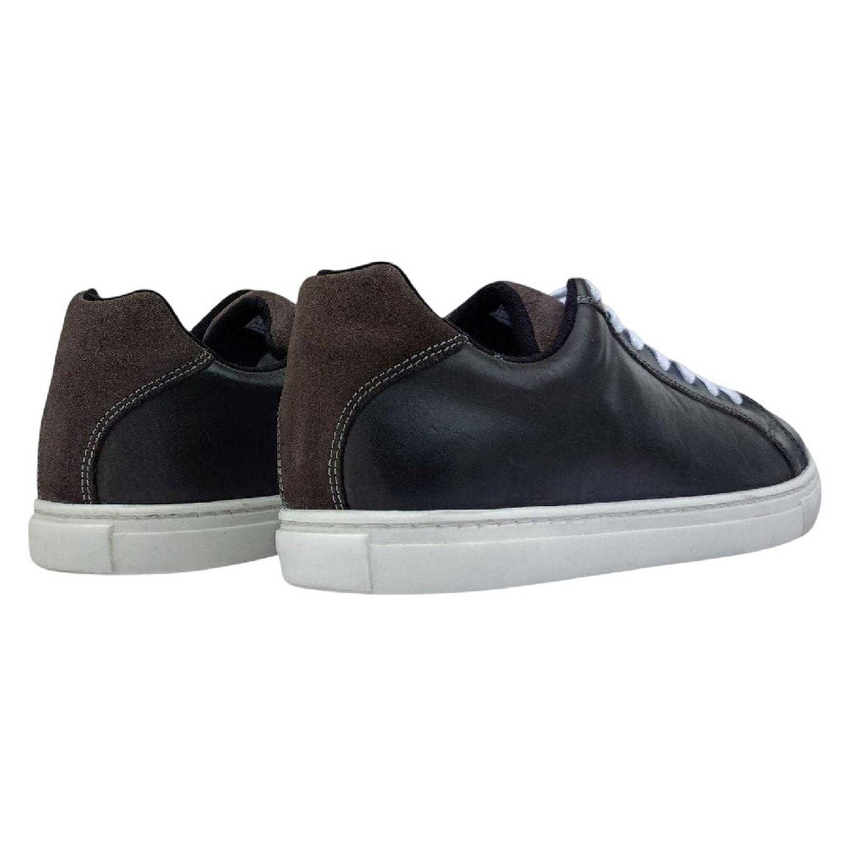Grey - Back - Firetrap Mens Julian Leather Moc Toe Formal Trainers