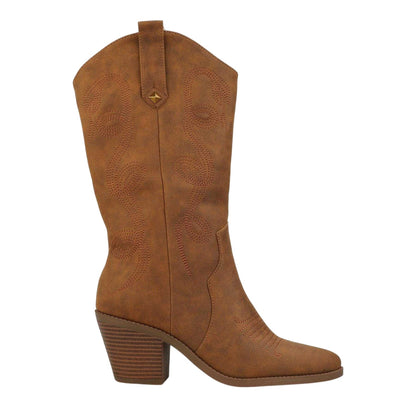Walnut - Lifestyle - Rocket Dog Womens-Ladies Mid Calf Cowboy Boots