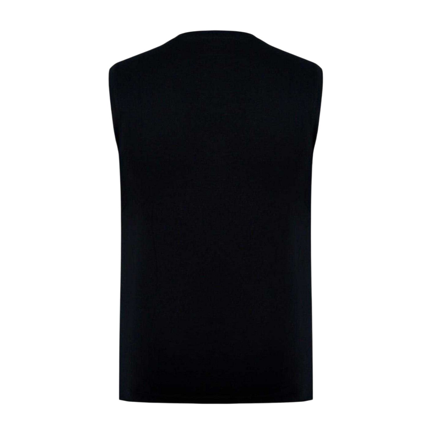 Black - Back - Slazenger Mens Logo Cotton Vest Top