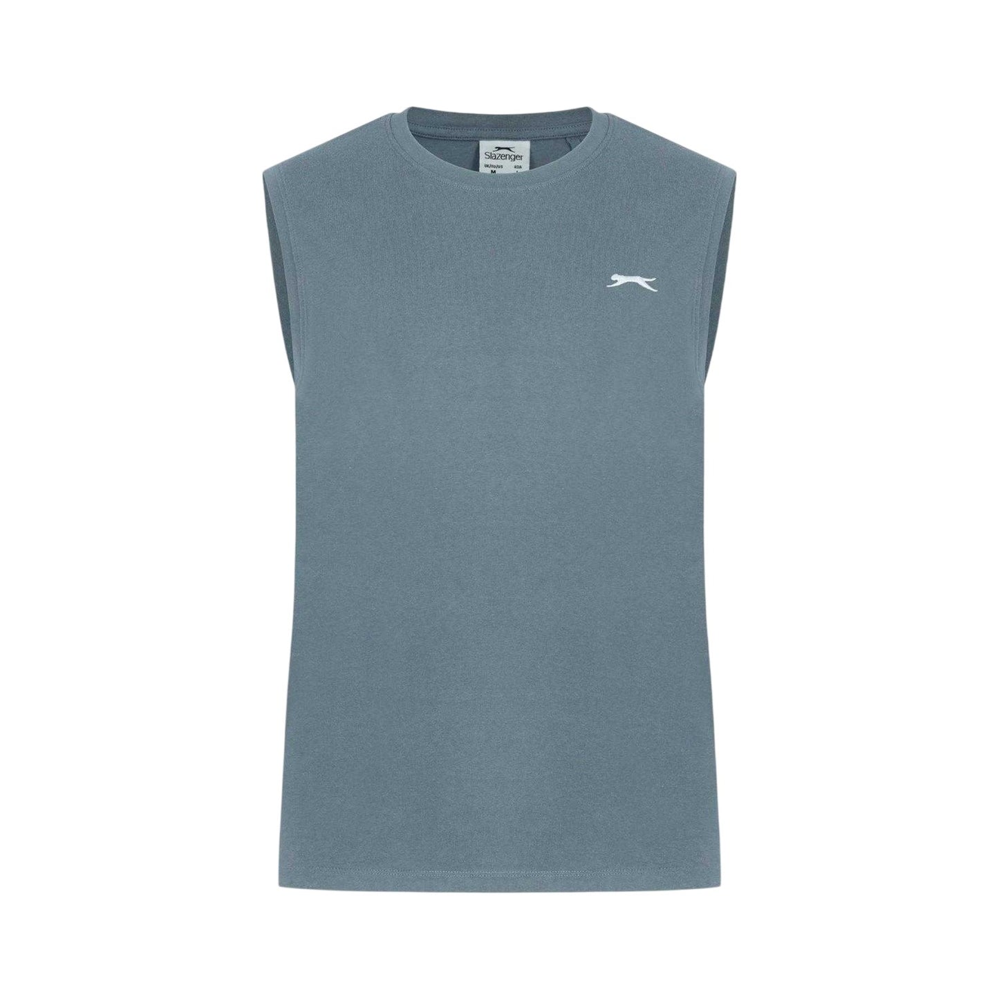 Slate Blue - Front - Slazenger Mens Logo Cotton Vest Top