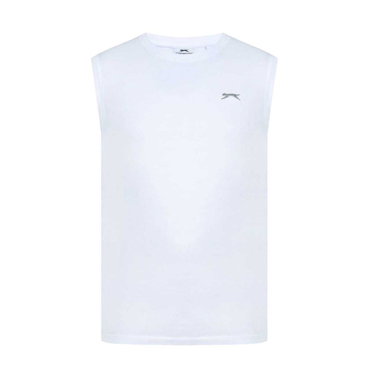 White - Front - Slazenger Mens Logo Cotton Vest Top