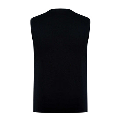 Black - Back - Slazenger Mens Logo Cotton Vest Top