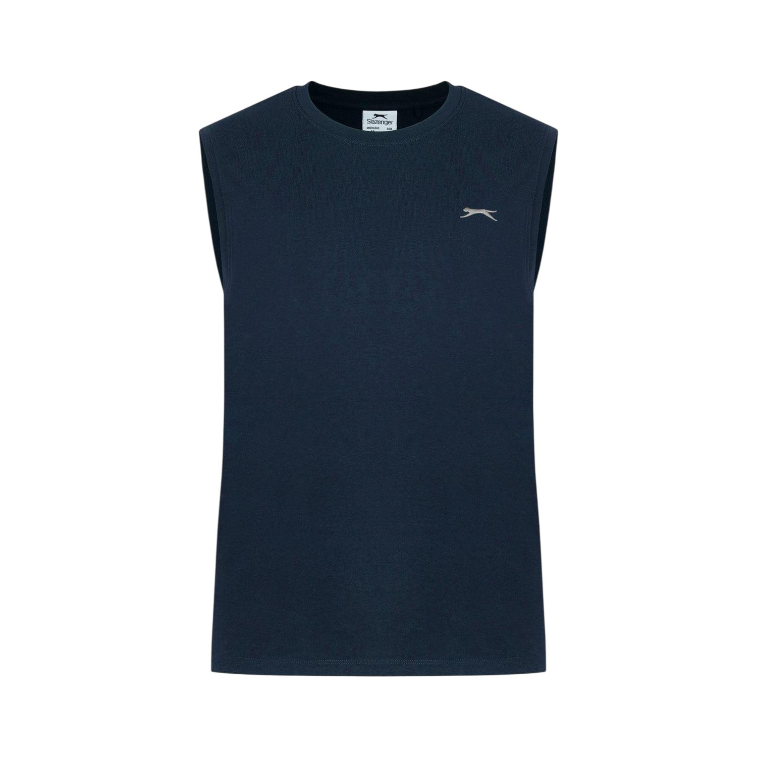 Dark Navy - Front - Slazenger Mens Logo Cotton Vest Top
