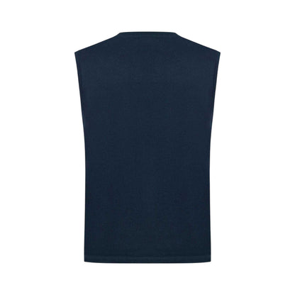 Dark Navy - Back - Slazenger Mens Logo Cotton Vest Top