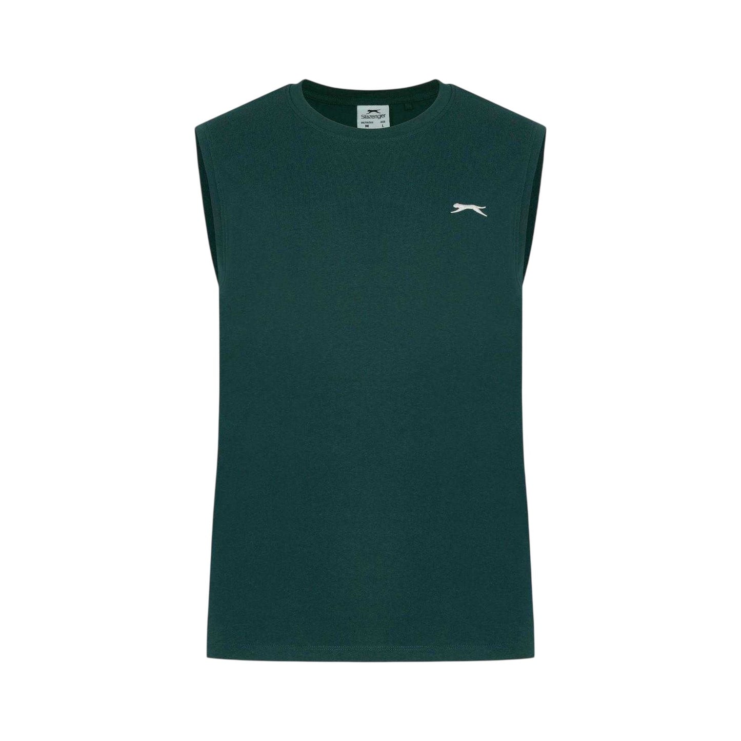 Forest Green - Front - Slazenger Mens Logo Cotton Vest Top