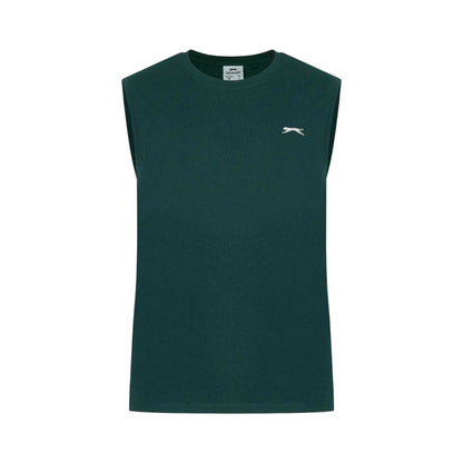 Forest Green - Front - Slazenger Mens Logo Cotton Vest Top