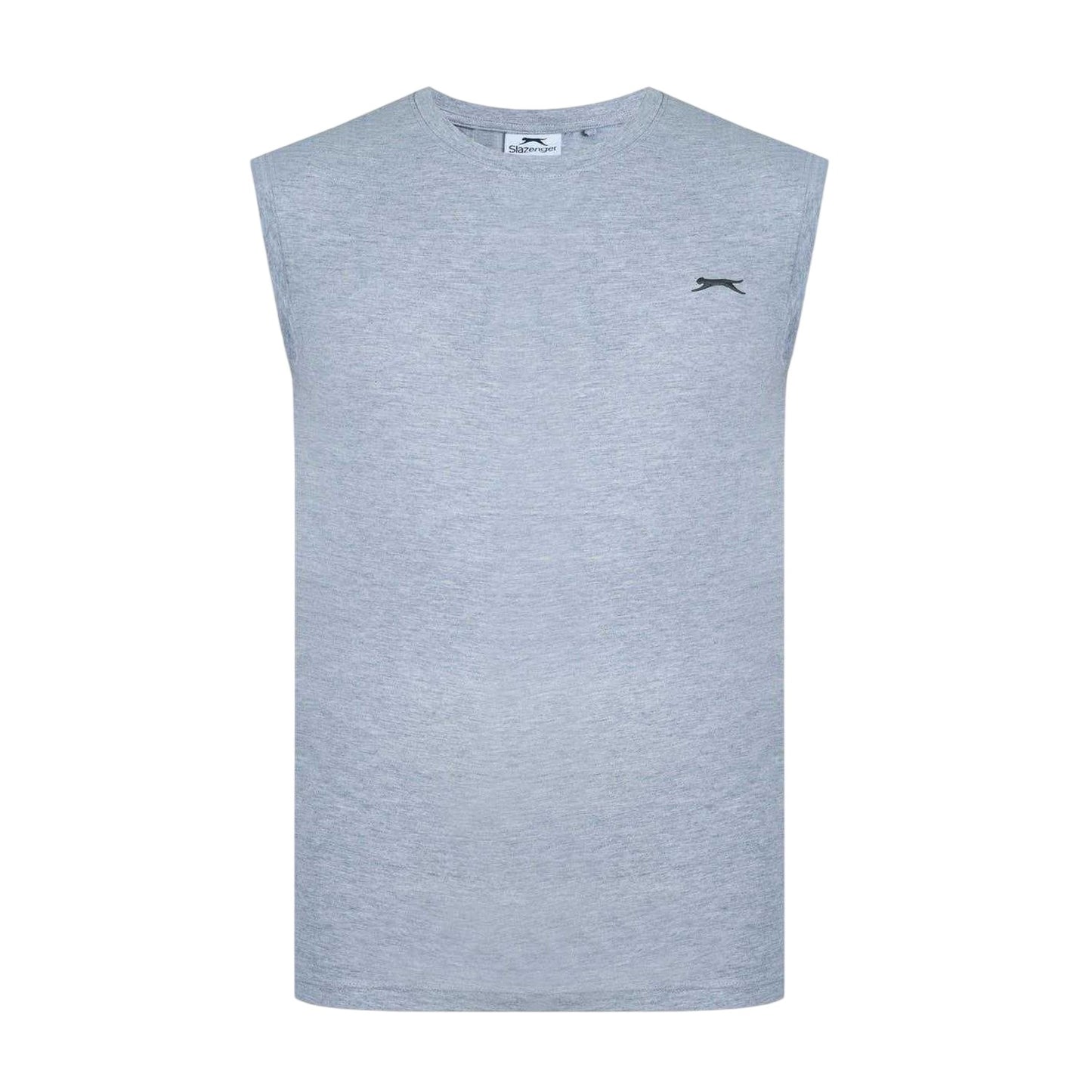 Grey Marl - Front - Slazenger Mens Logo Cotton Vest Top