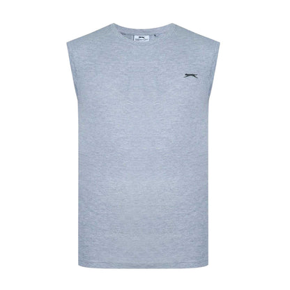Grey Marl - Front - Slazenger Mens Logo Cotton Vest Top