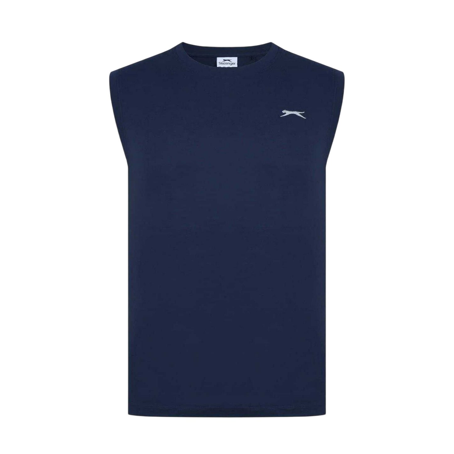 Navy - Front - Slazenger Mens Logo Cotton Vest Top