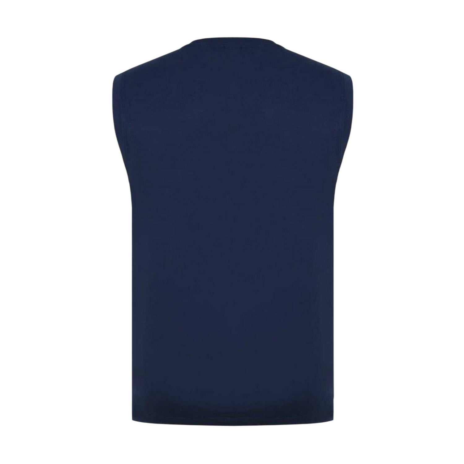 Navy - Back - Slazenger Mens Logo Cotton Vest Top