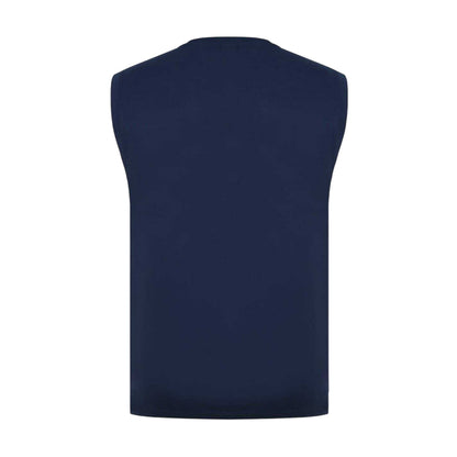 Navy - Back - Slazenger Mens Logo Cotton Vest Top
