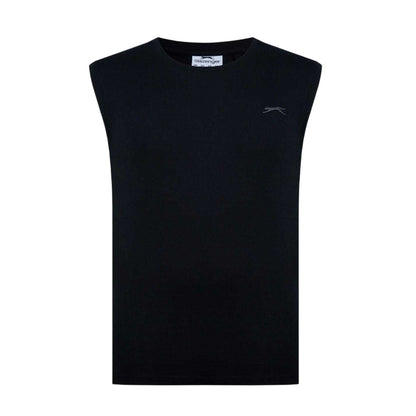 Black - Front - Slazenger Mens Logo Cotton Vest Top