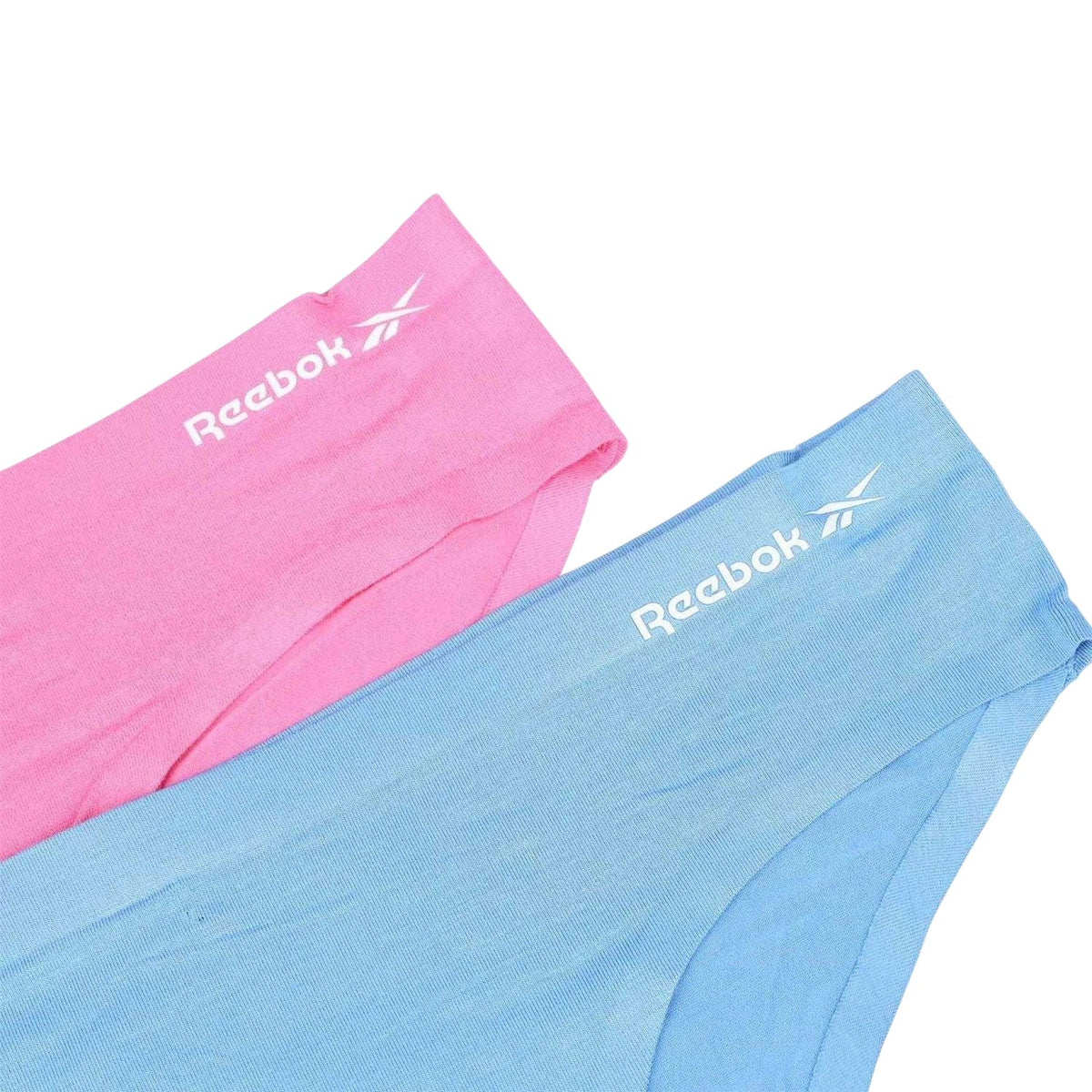 Blue-Pink - Side - Reebok Womens-Ladies Plain Briefs (Pack of 2)