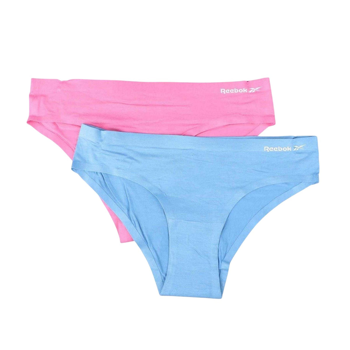 Blue-Pink - Front - Reebok Womens-Ladies Plain Briefs (Pack of 2)