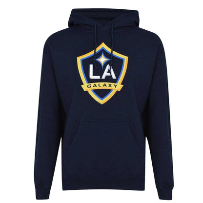 Navy - Front - LA Galaxy Mens Logo Drawstring Hoodie