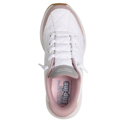 White-Lavender - Back - Skechers Womens-Ladies Cozy Quilted Trainers