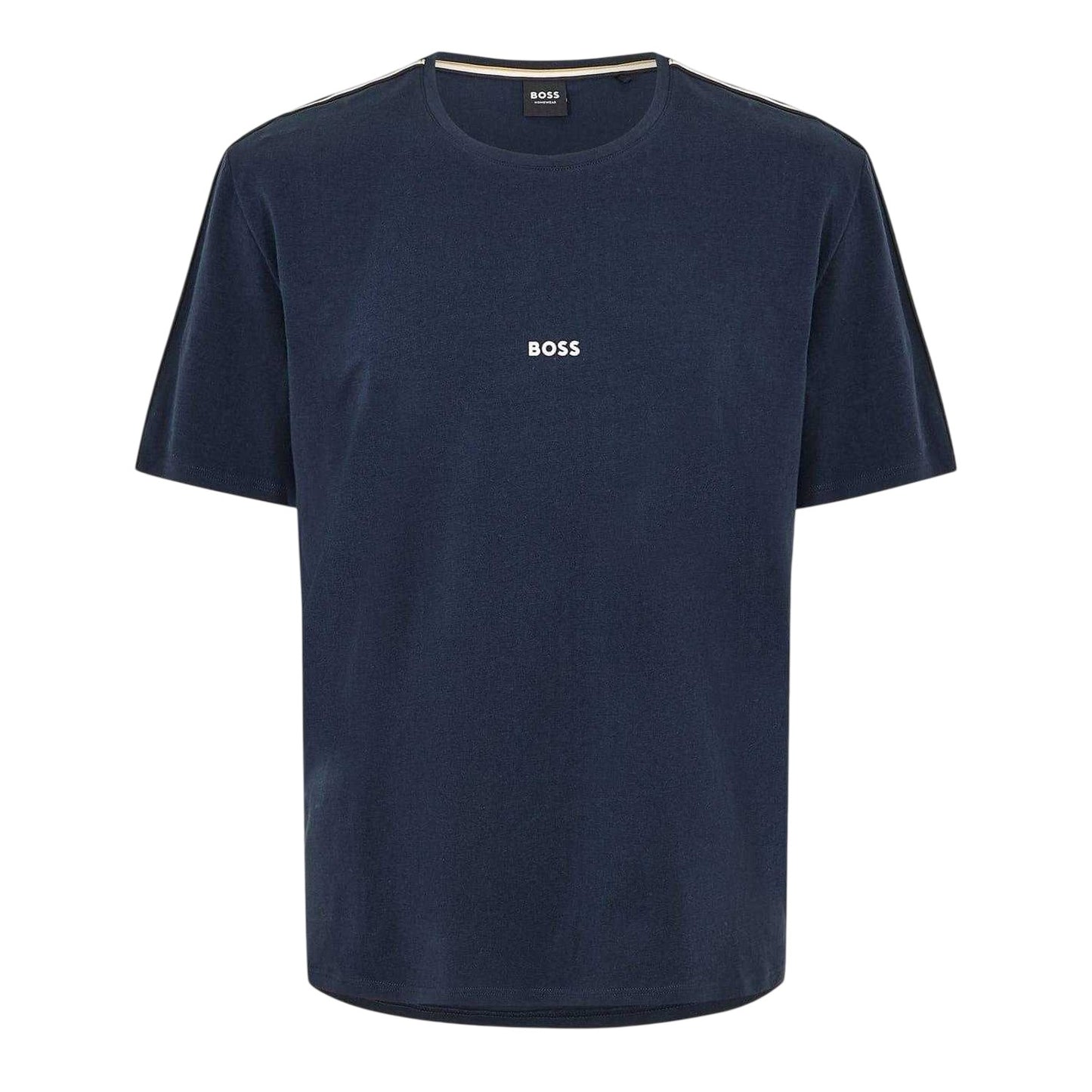 Dark Blue - Front - Boss Mens Cotton Crew Neck Regular T-Shirt