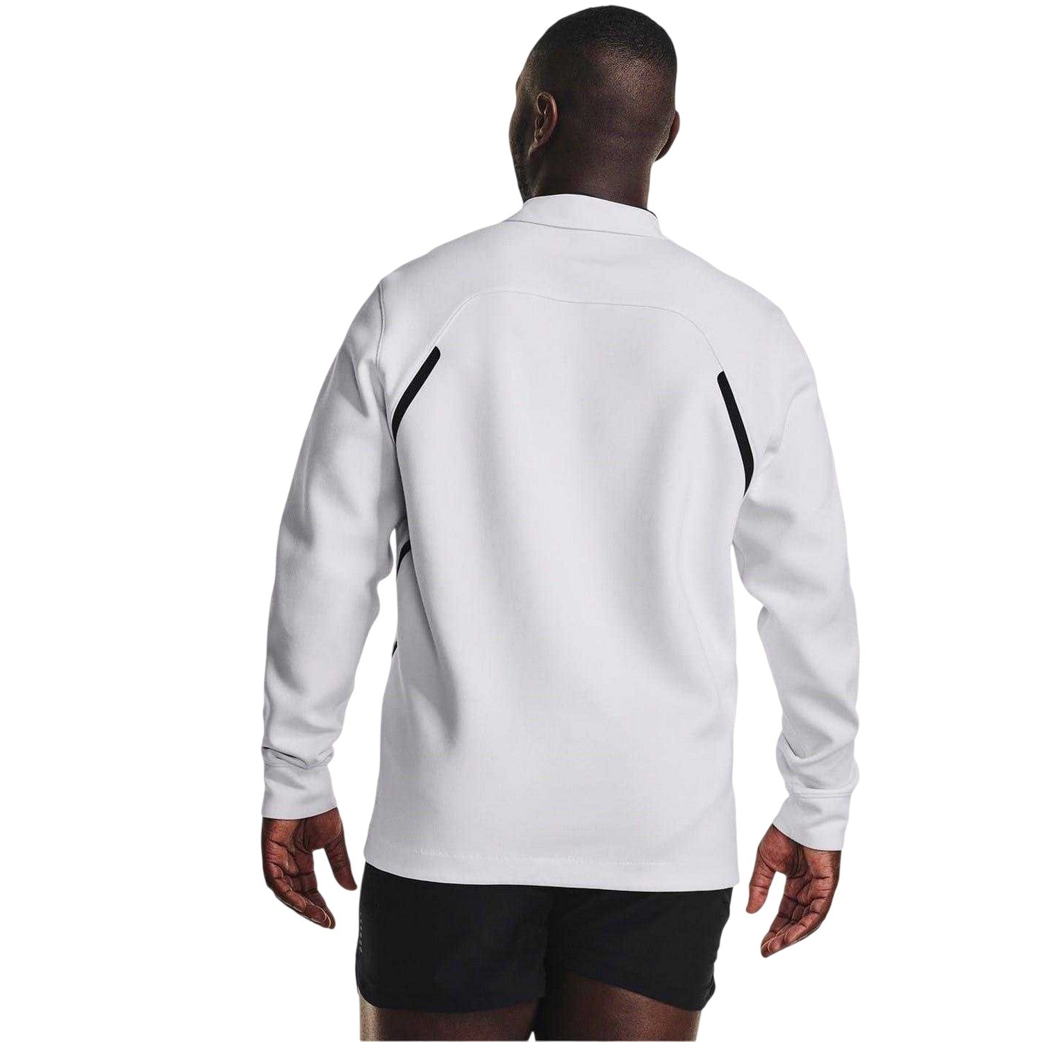 White - Back - Under Armour Unisex Adult Knitted Long-Sleeved Polo Shirt