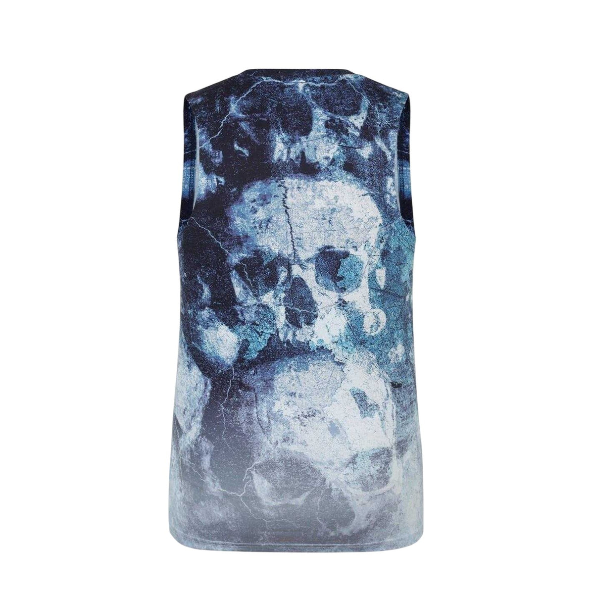 Blue - Back - Firetrap Mens Skulls Cotton Slim Vest Top